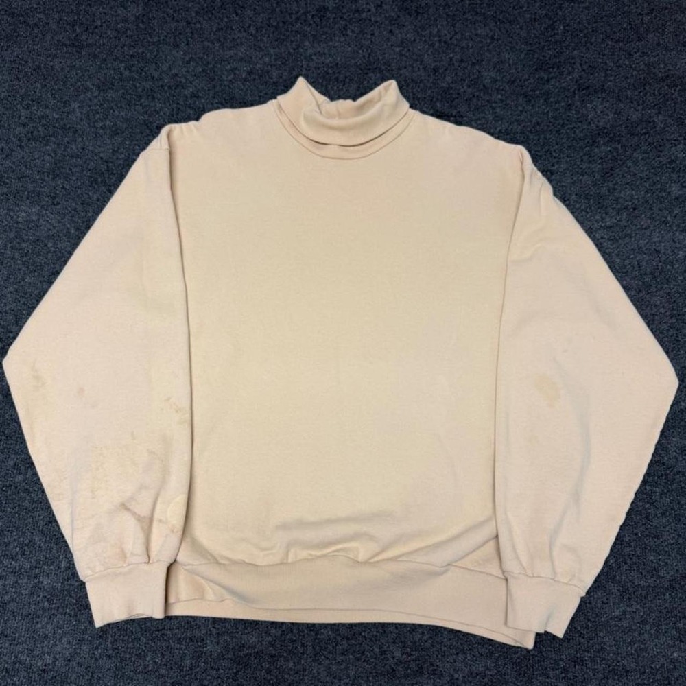 Los Angeles Apparel 14oz Heavy Fleece Turtleneck Sweatshirt Cream XL HF-07